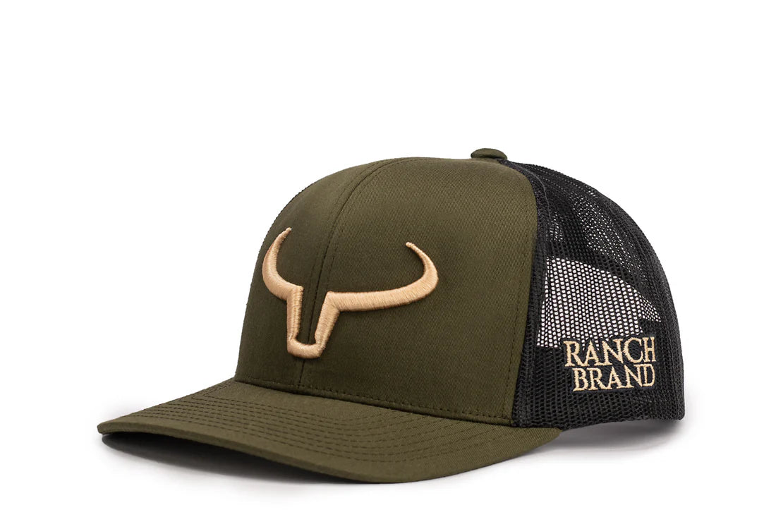 CASQUETTE TRUCKER RANCHER VERT MOUSSE LOGO GOLD