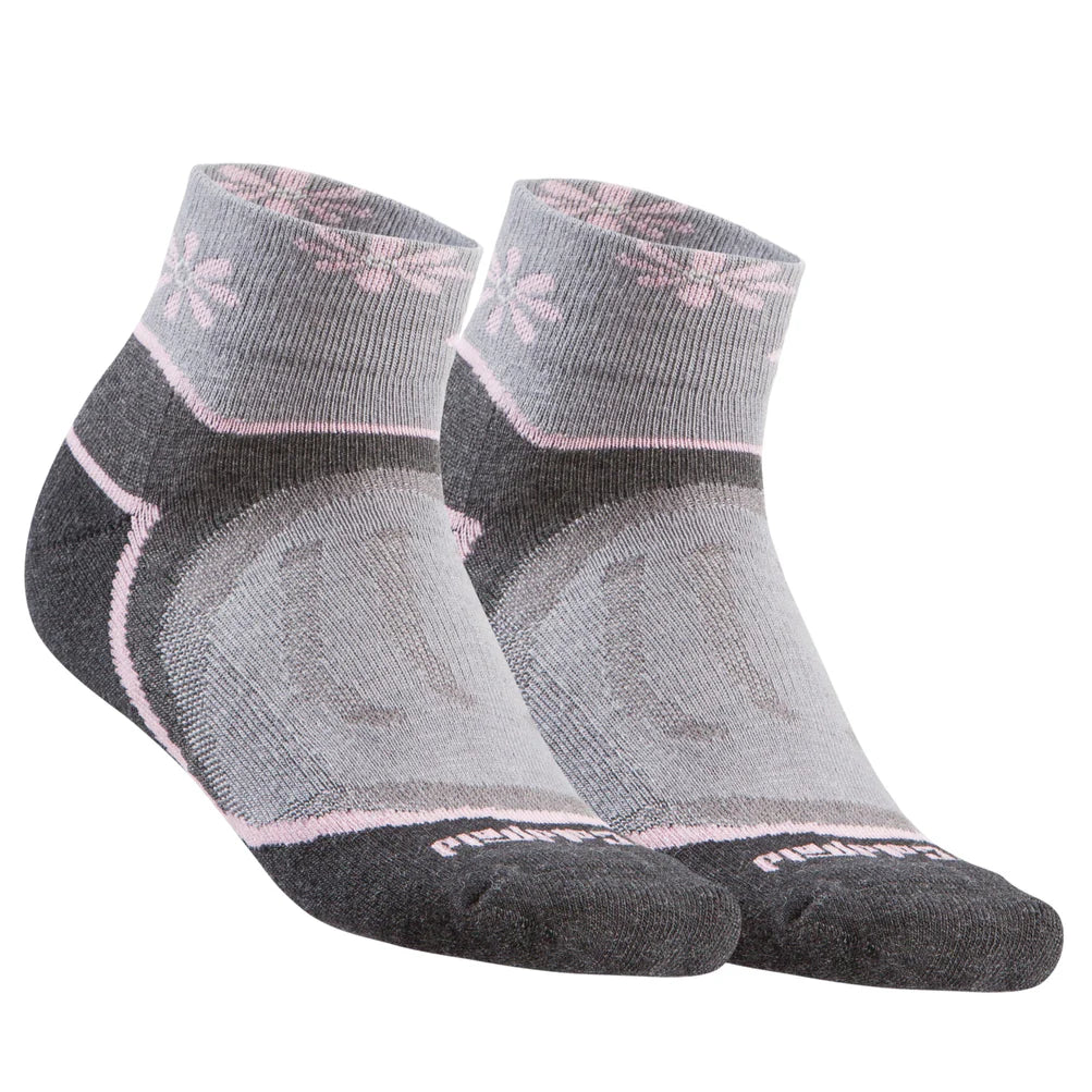BAS MERINOS COLDFIELD FEMME GRIS ET ROSE