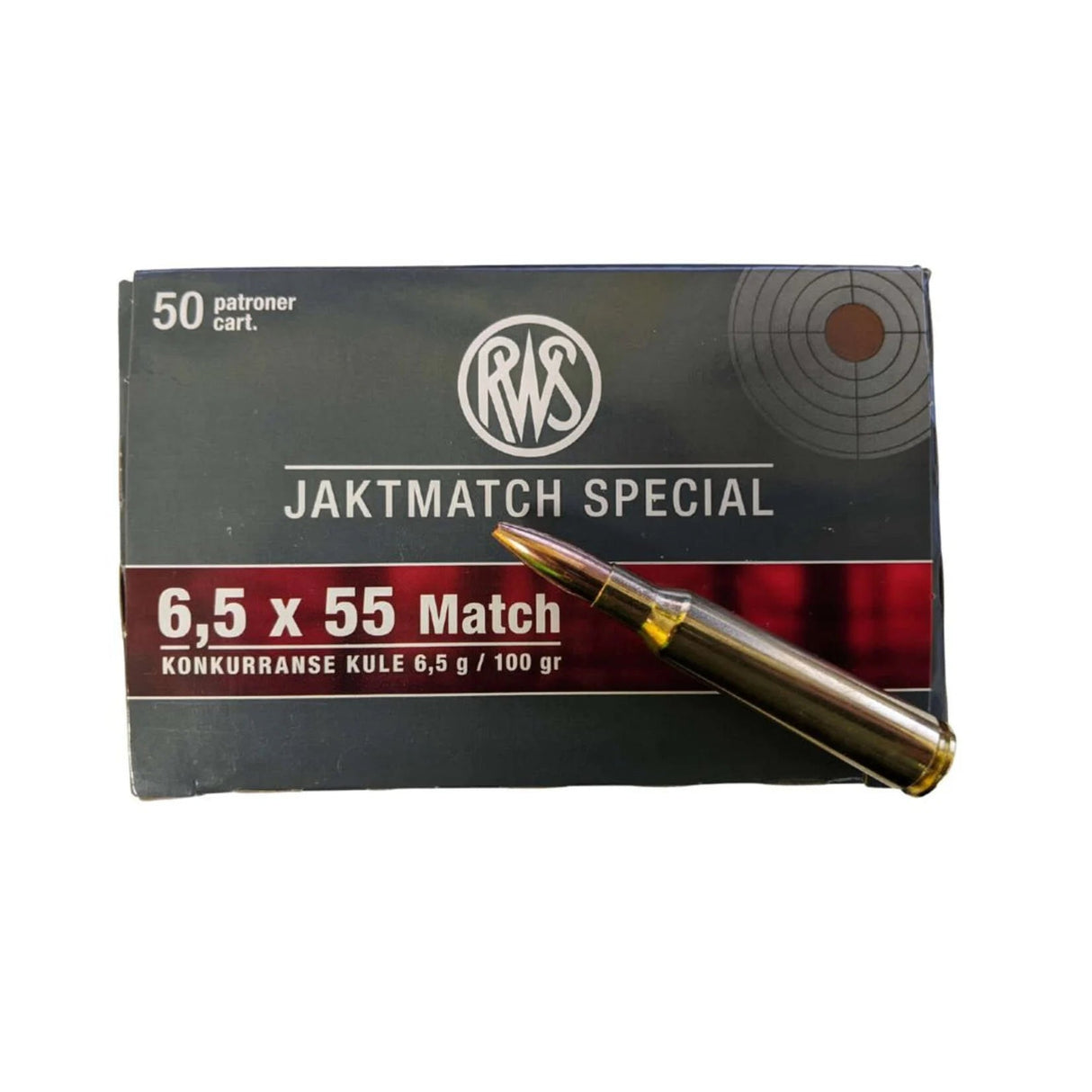 MUNITION RWS 6.5 X 55 MATCH 100 GR.