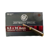 MUNITION RWS 6.5 X 55 MATCH 100 GR.