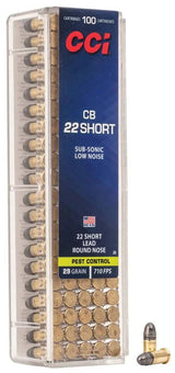 MUNITION CCI SHORT CAL.22 LOW NOISE 26 GRAINS