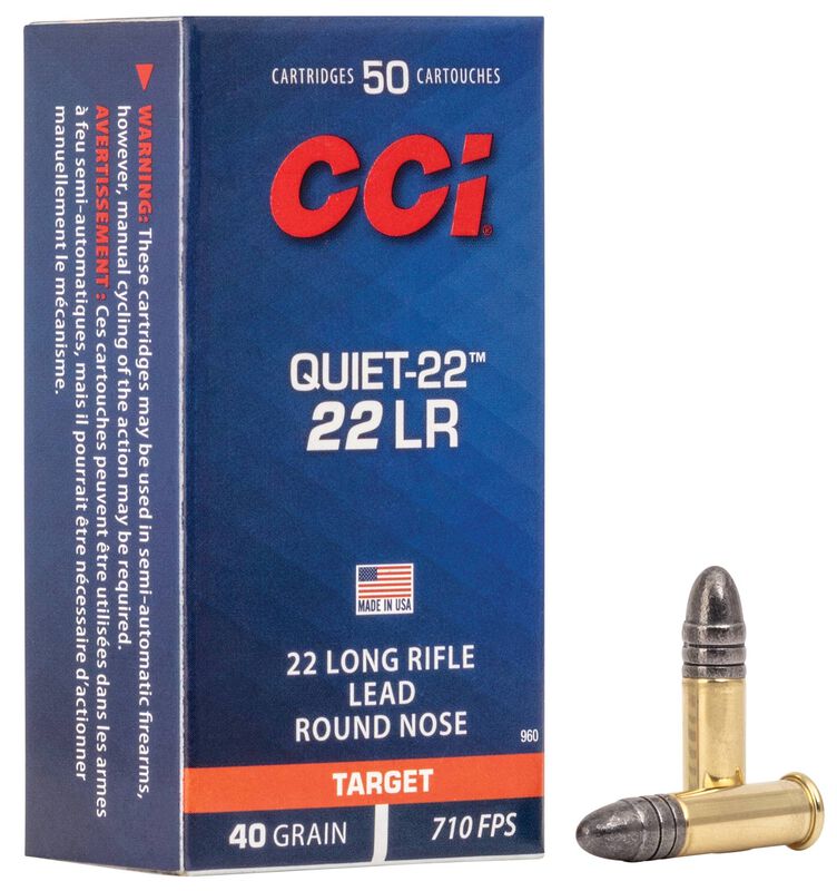 MUNITION CAL.22LR 710FPS CCI SILENCIEUSE