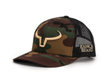 CASQUETTE TRUCKER RANCHER NOIR ET CAMO LOGO GOLD