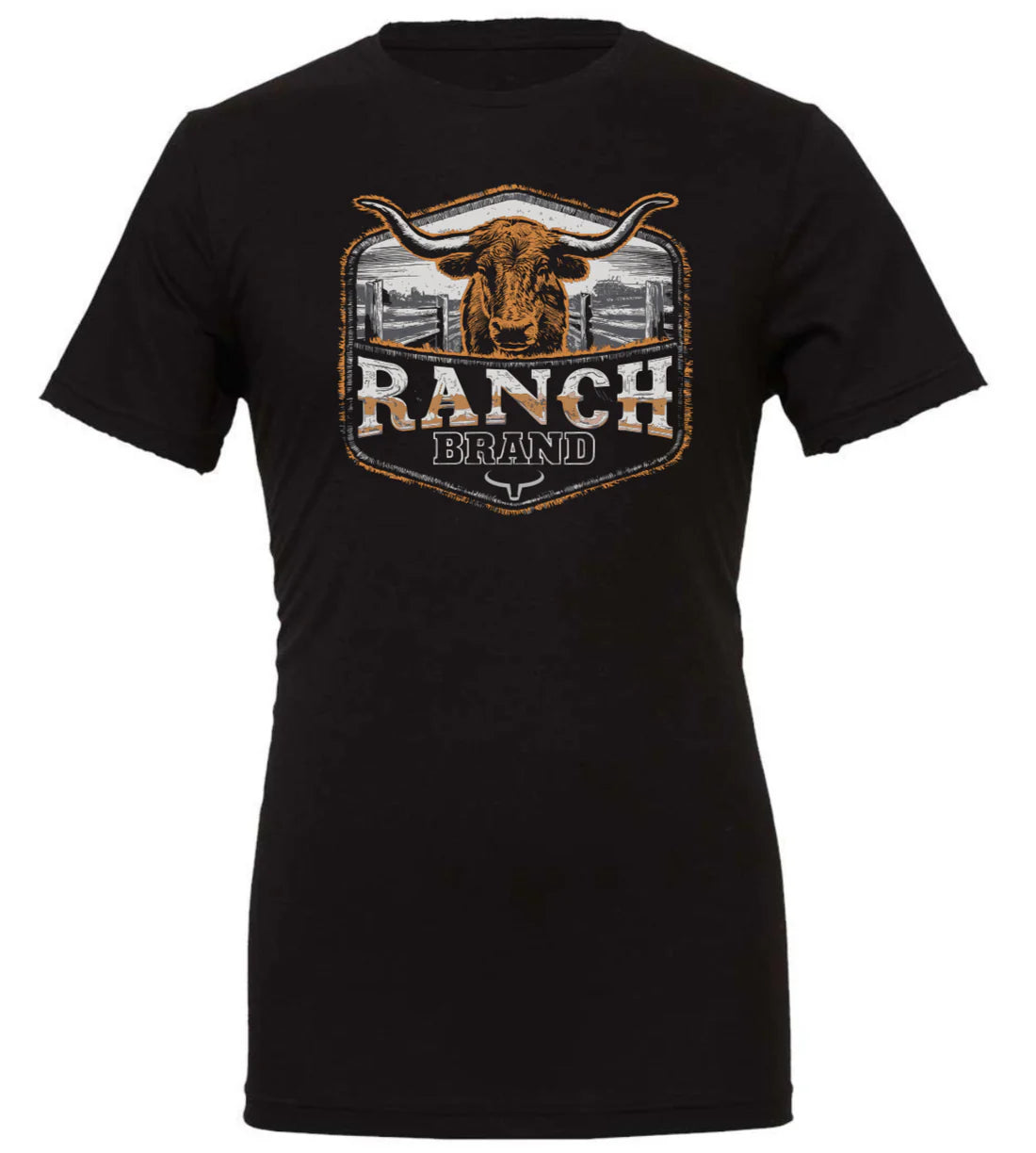 T-SHIRT LONGHORN 5 NOIR